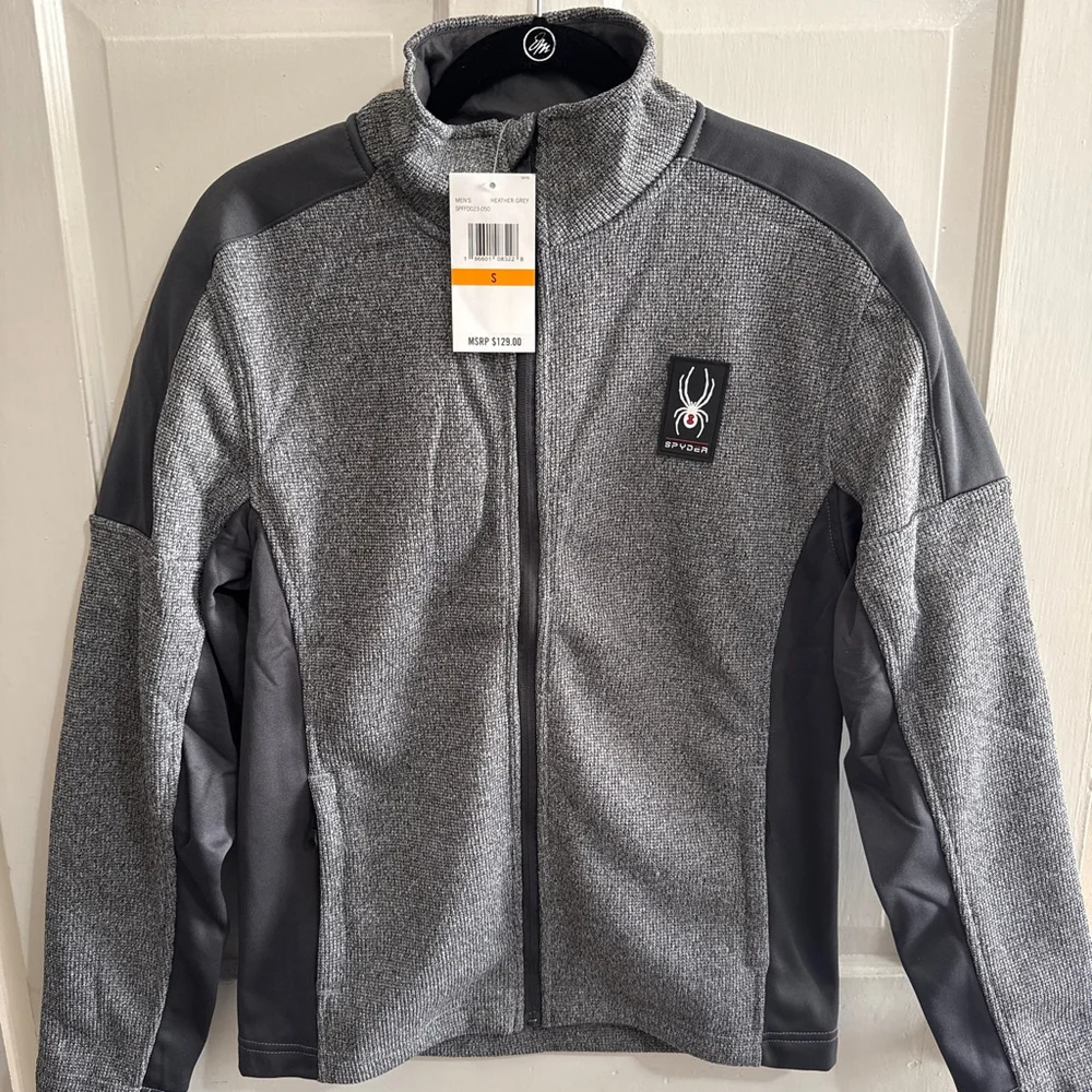 Men's Spyder Performance Jacket S Heather Gray Black - Picture 1 of 6